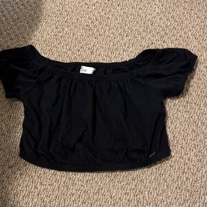 Hollister Black Off-Shoulder Crop Top